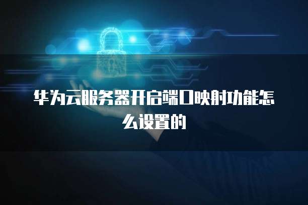 华为云服务器开启端口映射功能怎么设置的