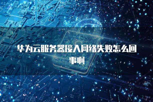 华为云服务器接入网络失败怎么回事啊