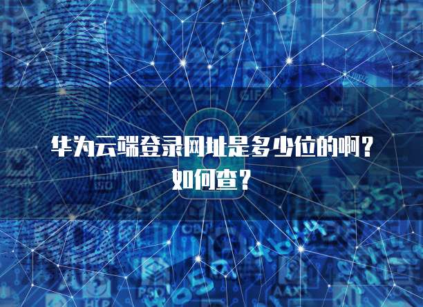 华为云端登录网址是多少位的啊？如何查？
