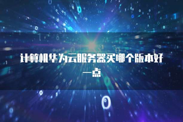 计算机华为云服务器买哪个版本好一点