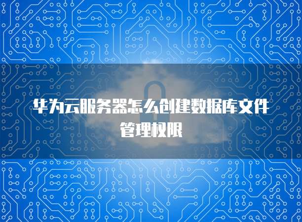 华为云服务器怎么创建数据库文件管理权限