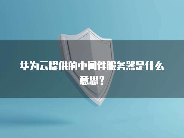 华为云提供的中间件服务器是什么意思？