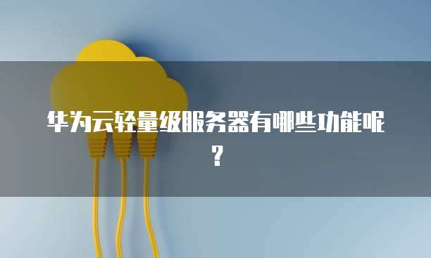 华为云轻量级服务器有哪些功能呢？