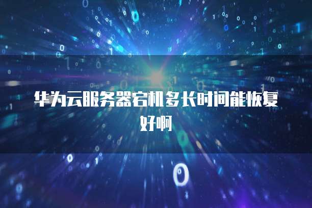 华为云服务器宕机多长时间能恢复好啊
