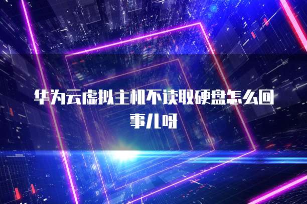 华为云虚拟主机不读取硬盘怎么回事儿呀