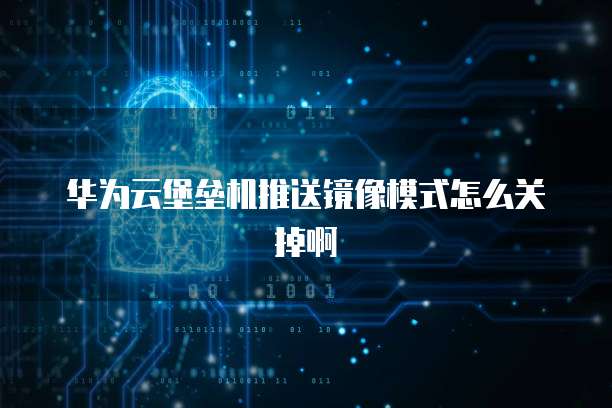 华为云堡垒机推送镜像模式怎么关掉啊