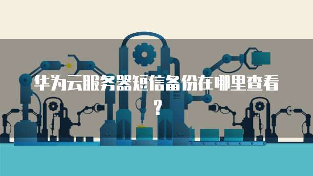 华为云服务器短信备份在哪里查看？