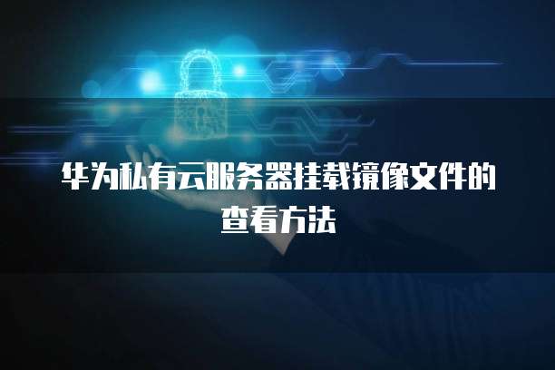 华为私有云服务器挂载镜像文件的查看方法