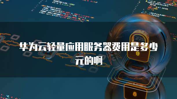 华为云轻量应用服务器费用是多少元的啊