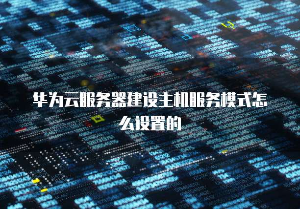华为云服务器建设主机服务模式怎么设置的