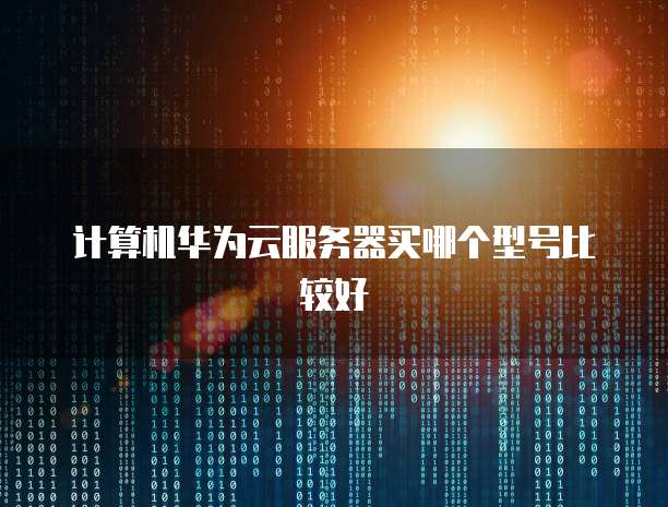 计算机华为云服务器买哪个型号比较好