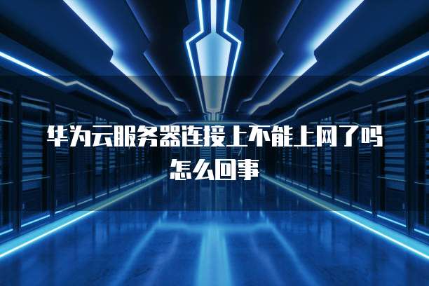 华为云服务器连接上不能上网了吗怎么回事