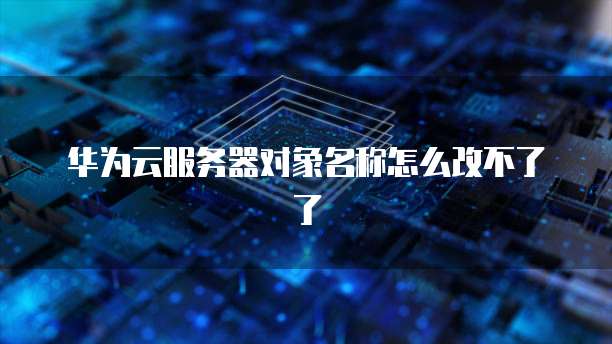 华为云服务器对象名称怎么改不了了
