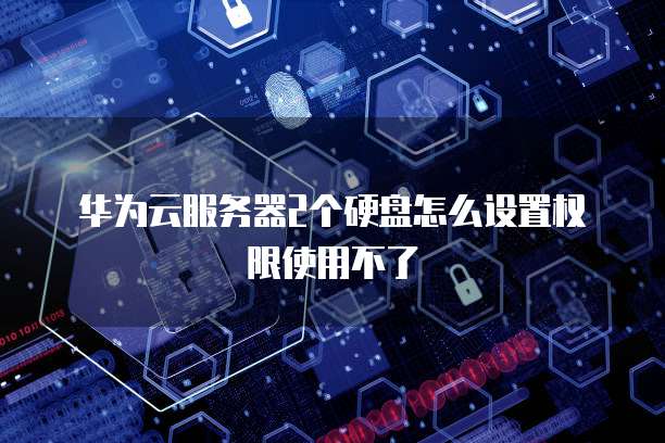 华为云服务器2个硬盘怎么设置权限使用不了