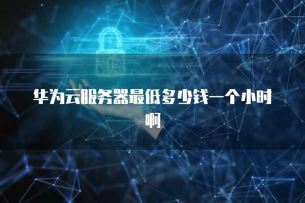 华为云服务器最低多少钱一个小时啊