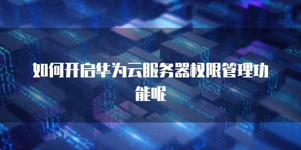 如何开启华为云服务器权限管理功能呢