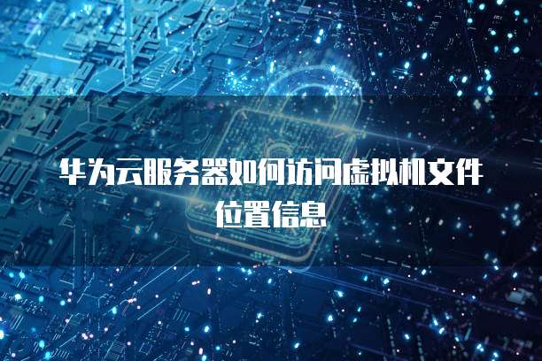 华为云服务器如何访问虚拟机文件位置信息