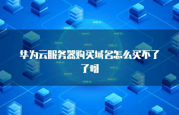 华为云服务器购买域名怎么买不了了呀