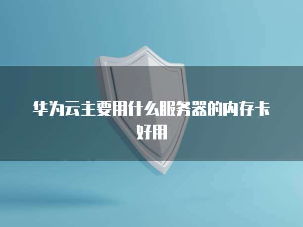 华为云主要用什么服务器的内存卡好用