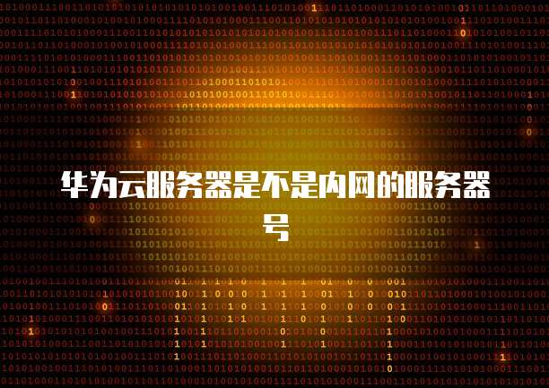 华为云服务器是不是内网的服务器号