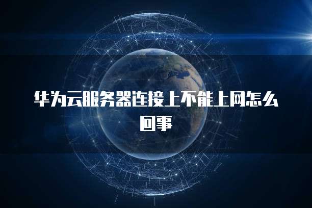 华为云服务器连接上不能上网怎么回事
