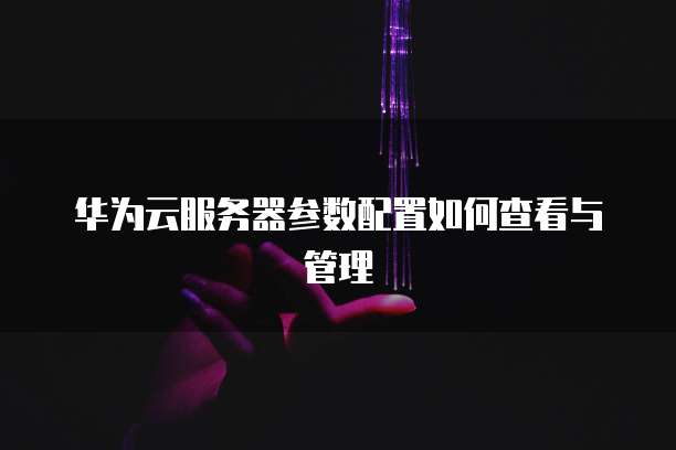华为云服务器参数配置如何查看与管理