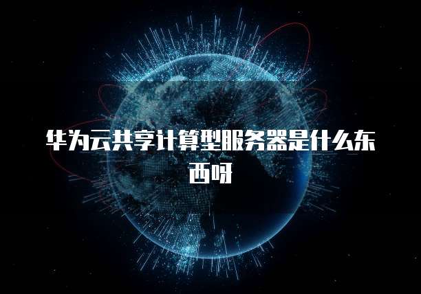 华为云共享计算型服务器是什么东西呀