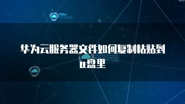 华为云服务器文件如何复制粘贴到u盘里