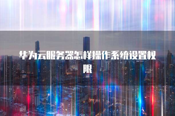 华为云服务器怎样操作系统设置权限