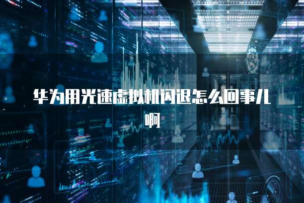 华为用光速虚拟机闪退怎么回事儿啊
