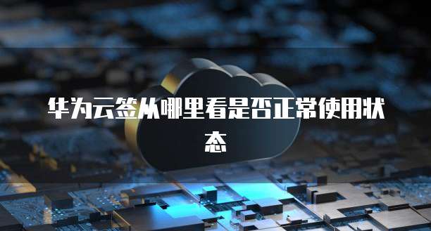 华为云签从哪里看是否正常使用状态