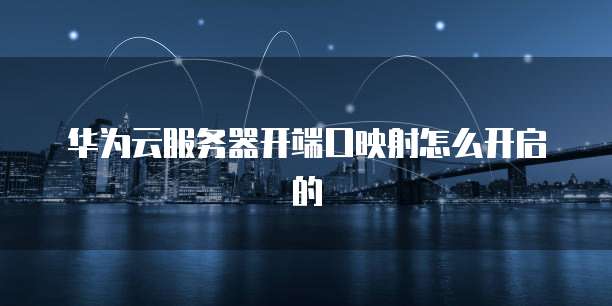 华为云服务器开端口映射怎么开启的