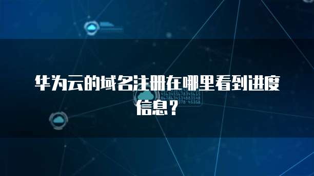 华为云的域名注册在哪里看到进度信息？