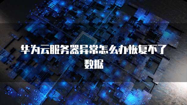 华为云服务器异常怎么办恢复不了数据
