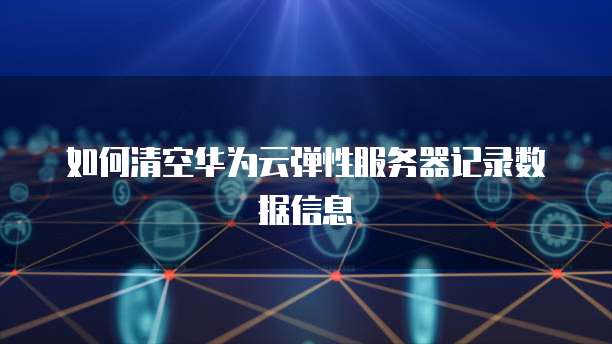 如何清空华为云弹性服务器记录数据信息