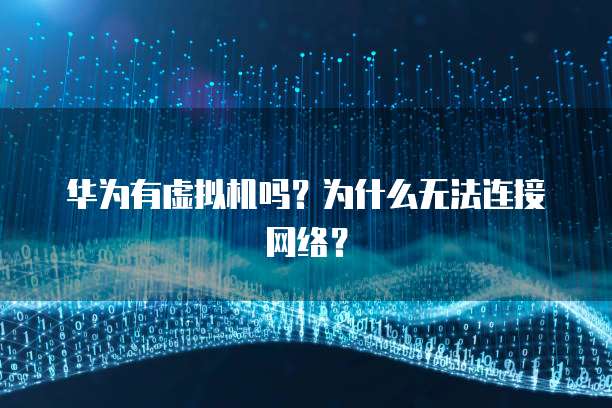 华为有虚拟机吗？为什么无法连接网络？