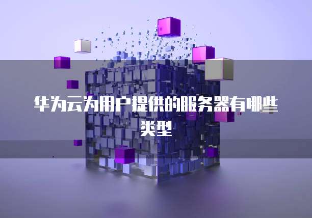 华为云为用户提供的服务器有哪些类型