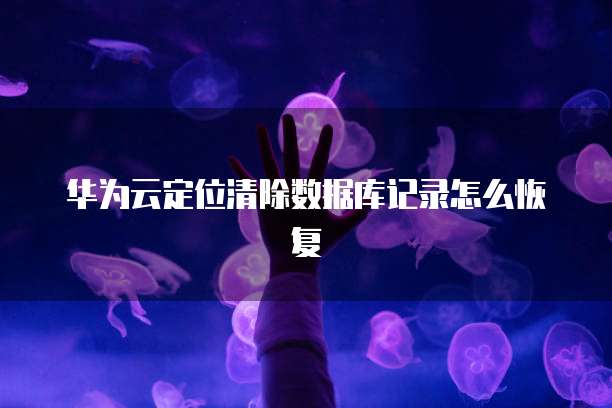 华为云定位清除数据库记录怎么恢复