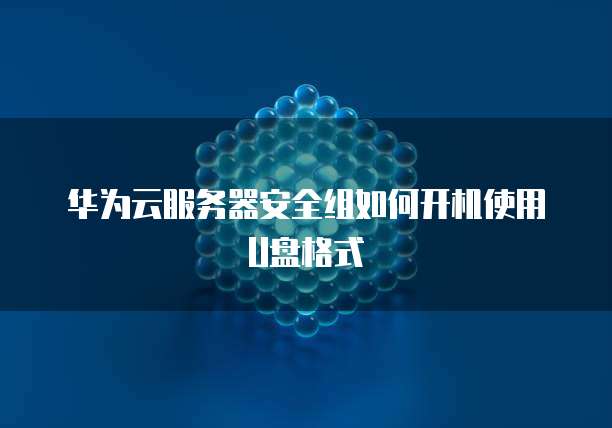 华为云服务器安全组如何开机使用U盘格式