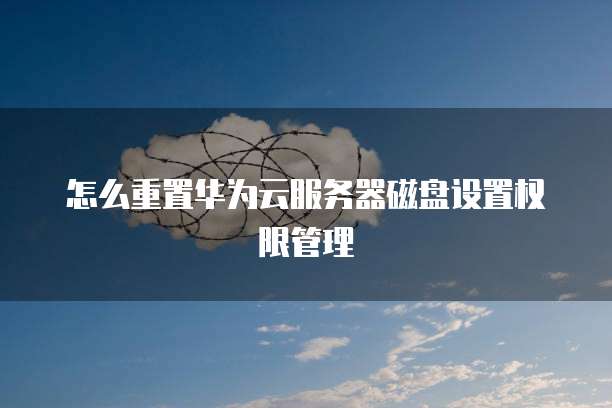怎么重置华为云服务器磁盘设置权限管理
