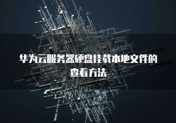华为云服务器硬盘挂载本地文件的查看方法
