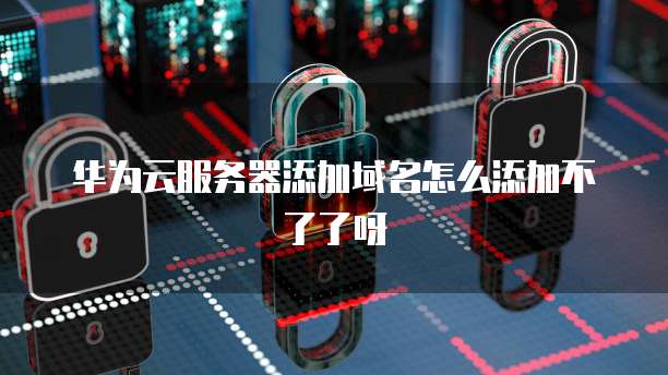 华为云服务器添加域名怎么添加不了了呀