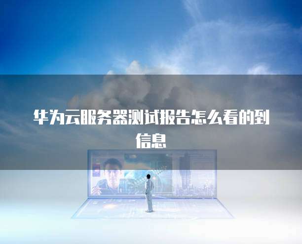 华为云服务器测试报告怎么看的到信息