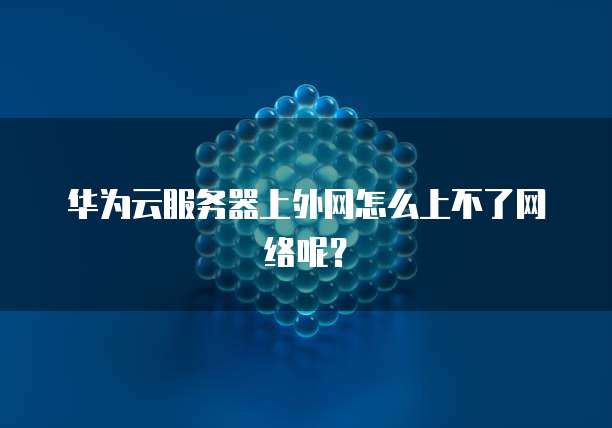 华为云服务器上外网怎么上不了网络呢？