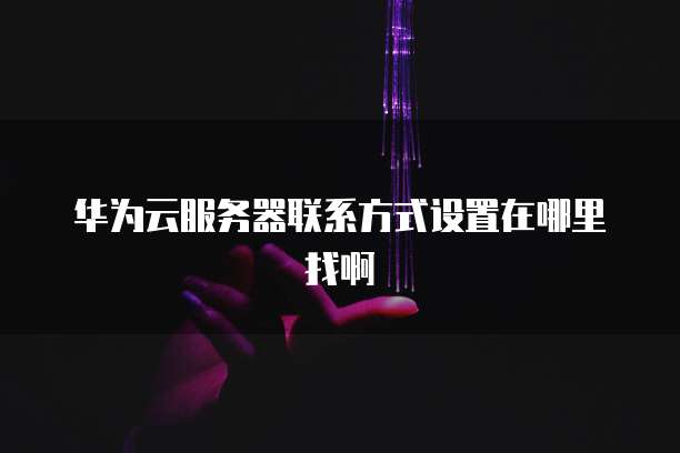 华为云服务器联系方式设置在哪里找啊