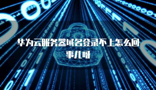 华为云服务器域名登录不上怎么回事儿呀