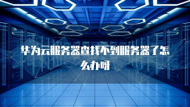 华为云服务器查找不到服务器了怎么办呀