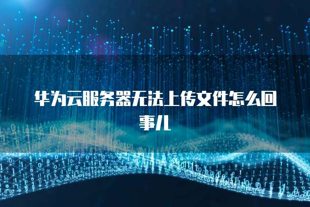 华为云服务器无法上传文件怎么回事儿