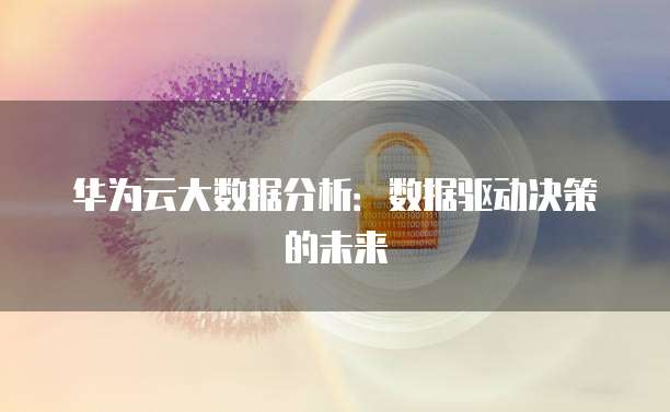 华为云大数据分析：数据驱动决策的未来