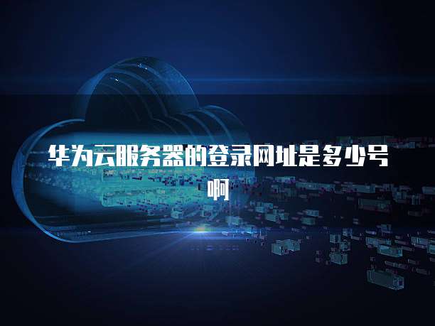 华为云服务器的登录网址是多少号啊